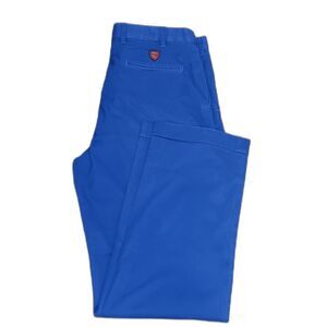 Y2K Ralph Lauren Polo Golf Pants Men Size 36x34 Cuffed Hem Flat Front Royal Blue